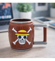 One Piece Luffy Şapkalı Kafatası Logolu Varil Tasarımlı Seramik Kupa Bardak