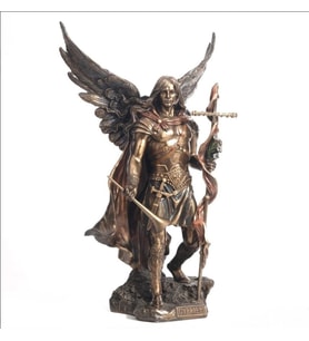 Aziz Gabriel Bronz Melek Heykel Biblo Dekor