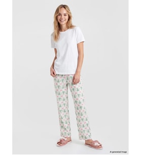 LCW DREAM Ekru Yılbaşı Temalı Kadın Pijama Altı