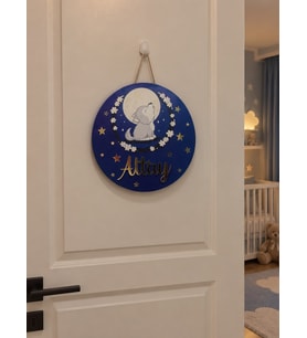 Bebek İsme Özel Hediyelik Kapı Süsü - Led Işıklı