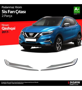 Nissan Qashqai Uyumlu Krom Sis Farı Çıtası 2 Parça 2017-2021