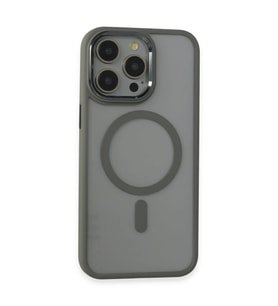 Apple iPhone 15 Pro Max Kılıf Room Magneticsafe Silikon - Gri