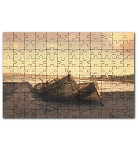 Cakapuzzle Göl Kıyısında Terkedilmiş Gemiler Gündoğumu Puzzle Yapboz MDF (Ahşap) (120 Parça)