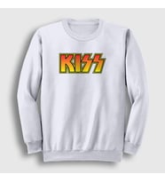 Presmono Unisex Siyah Logo Kiss Sweatshirt