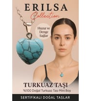 Sertifikalı Kalp Model Turkuaz Taşı Kolye Huzur ve Denge Sağlayan Doğal Taş (Çok Renkli)