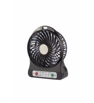 Pazariz 3 Kademeli Şarjlı Masa Üstü USB Mini Taşınabilir Vantilatör Fan (Siyah)