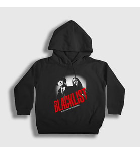 Presmono Unisex Çocuk Siyah Trust The Blacklist Kapüşonlu Sweatshirt 183940tt