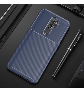 Oppo A9 2020 Kılıf Esnek Soft Karbon Tasarım Legion Serisi (Lacivert)