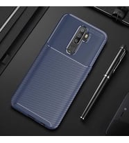 Oppo A9 2020 Kılıf Esnek Soft Karbon Tasarım Legion Serisi (Lacivert)