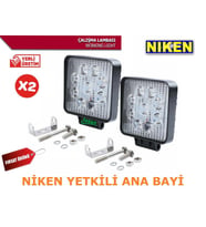 2 Adet Niken 9 Ledli Off Road Sis Lambası Sis Farı 12 Volt 27 Wat