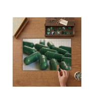 Yeşil Kapsüller - İlaç Kapsülleri Tasarımı 240 parça Ahşap Puzzle Ahşap Kutuda MP02570