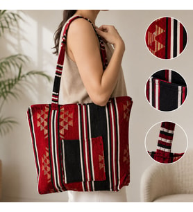 BK Gift El Yapımı Otantik Türk Kilim Omuz Çantası -16, Günlük, Kitap, Tablet, Plaj ve Seyahat Çantası