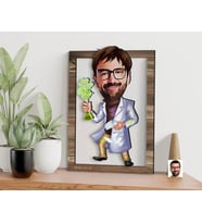 BK Gift Kişiye Özel Erkek Kimya Öğretmeni Karikatürlü 3D Ahşap Tablo, Sevgiliye Hediye, Arkadaşa Hediye, Yıl Dönümü Hediyesi, Doğum Günü Hediyesi-2