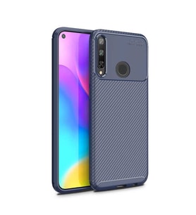 Huawei P40 Lite E Kılıf Esnek Soft Karbon Tasarım Legion Serisi (Lacivert)