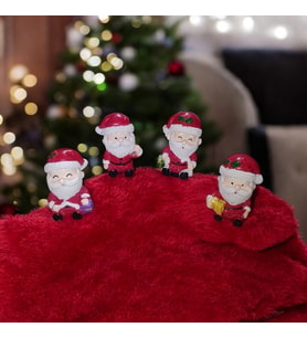 4  ADET NOEL BABA BİBLO DEKORATİF BİBLO NOEL SÜSLERİ YILBAŞI HEDİYELERİ NOEL BABA VİTRİN DEKOR OBJE