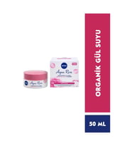 NIVEA Aqua Rose Organik Gül Suyu Nemlendirici Jel Krem 50ml, 48 Saat Yoğun Nemlendirici, Aydınlık Cilt