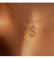 Kişiye Özel 925 Ayar Gümüş Dolar Kolye (Gold)