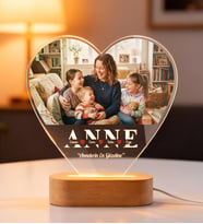 Anneler Günü Özel, Anneye Hediye Işıklı 3D Model Led Gece Lamba
