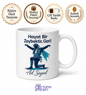 Gari Demeden Duramayan Egeli Arkadaşa Zeybek Esprili Ege Ruhu Kupa Bardak Hediye