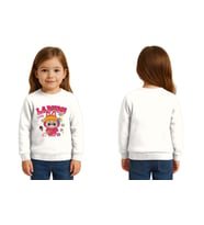 Unisex Labubu Baskılı Çocuk Swaetshirt 3 İplik Şardonlu (Beyaz)