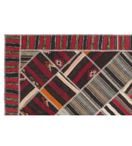 Kilim Salon Kilimi Çok Renkli Geometrik Desenli Yün El Dokuma Etnik Bohem Vintage Stili