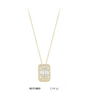 14 Ayar Altın Baget Kolye KLY1883