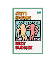 Keith Haring – Best Buddies (En İyi Dostlar) Pop Art Hediye Kartı & Kartpostal  10x15 cm (Sarı-Yeşil-Kahverengi-Beyaz)