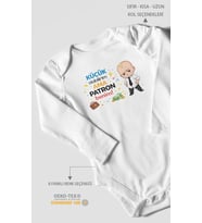 Küçük olabilirim ama patron benim Uzun Kollu Bebek Body