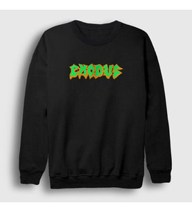 Presmono Unisex Siyah Logo Exodus Sweatshirt 146839tt