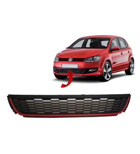 Vw Polo Ön Tampon Orta Izgara Kırmızı 2009-2014 6R0853671