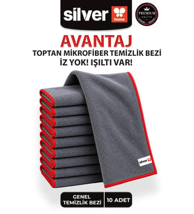 10'lu Çok Amaçlı Mikrofiber Temizlik Bezi Süper Emici İz ve Leke Bırakmaz Tüy Bırakmayan Ev Otel Restoran Ofis İş Yeri Araç