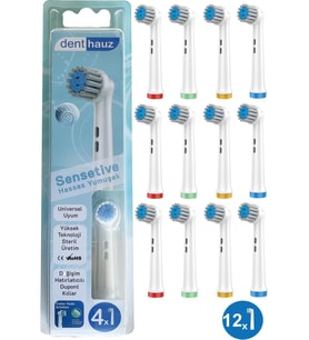 Sensetive - Ekstra Yumuşak Oral B Şarjlı Diş Fırçası Yedek Başlığı - 12 Adet Yedek Başlık