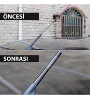 Araç Anten Carbon Desenli Spor Çubuk Metal Radio Anteni Gümüş