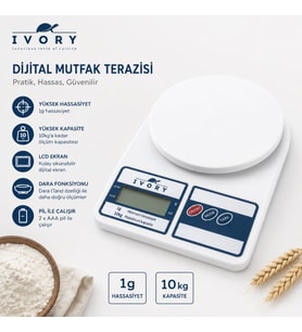 IVORY 10 KG DİJİTAL MUTFAK TERAZİSİ