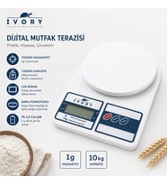IVORY 10 KG DİJİTAL MUTFAK TERAZİSİ