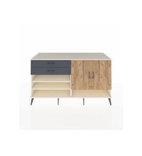 Kronos Konsol 4 Raflı 2 Çekmeceli 2 Kapaklı 176x59x99 Aytaşı-Çam/Antrasit