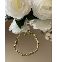 Özel Kutusunda Hediye Paketiyle Gold 0,3 Cm Burgu Çelik Bileklik 18+5cm