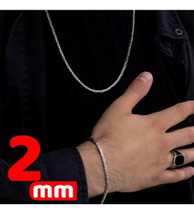 Erkek Gümüş Kolye Bileklik Set - 925 Ayar Gümüş Kare Kral Model Set