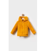 Bebek Çocuk Fermuarlı Kapüşonlu Peluş Welsoft Kışlık Hırka - Beyaz