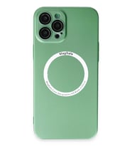 Durukar® iPhone 12 Pro Kılıf Jack Magneticsafe Lens Silikon - Yeşil