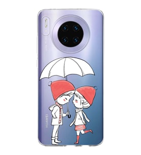 Huawei Mate 30 Uyumlu Kapak Aşk Tasarımlı Şeffaf Silikon Kılıf