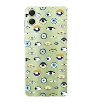 PrintiFy Samsung Galaxy A05 ile Uyumlu Nazar Boncuğu 2 Baskılı Kamera Korumalı Şeffaf Silikon Kılıf