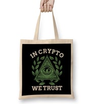 In Crypto We Trust Bitcoin Cryptocurrency Bez Çanta Uzun Saplı