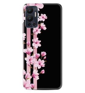 Infınix Hot 12 Kılıf Resimli Desenli Baskılı Silikon Pink Flowers 3 1393