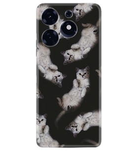 Tecno Spark 10 Pro Kılıf Silikon Desen Özel Seri Sevimli Kedicikler 1785