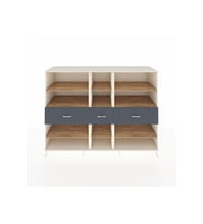 Kronos Dolap 9 Raflı 3 Çekmeceli  220x59x163 Aytaşı-Çam/Antrasit