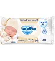 Molfix Islak Havlu Mendil İzotonik Yeni Doğan 50 Yaprak Pamuklu Tekli Plastik Kapaklı