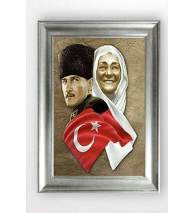 Gümüş Çerçeveli Atatürk Tablo cv1435