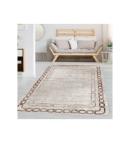 Rovigo Home Dijital Baskı Yıkanabilir Kaymaz Taban Salon Halısı RVG1375-HT899 100x300 cm (Bej)