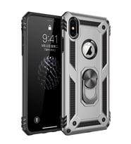 iPhone X Kılıf Sofya Yüzüklü Silikon Kapak - Gümüş